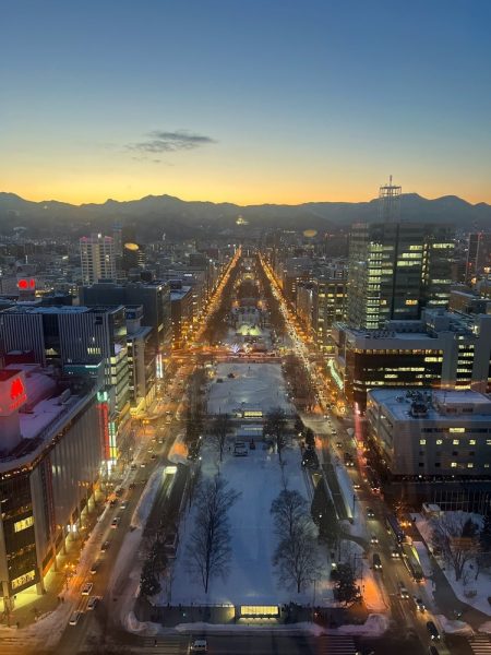 sunset view from sapporo tower