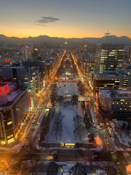 sunset view from sapporo tv tower