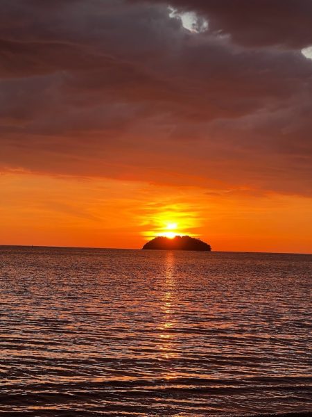 tanjung aru beach during sunset